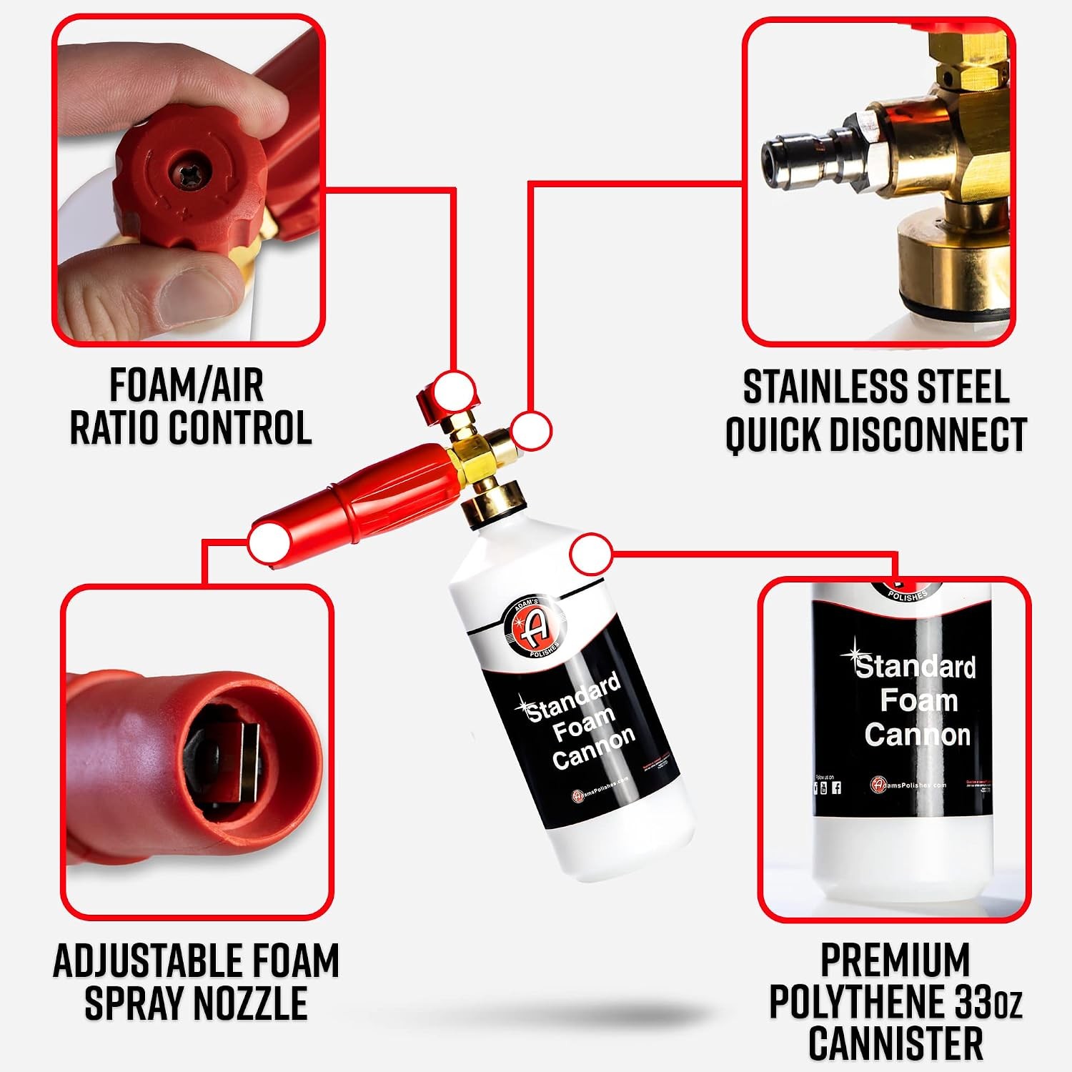 870 PSI Standard Foam Cannon – 35 Ounce Soap Sprayer for Pressure Washer