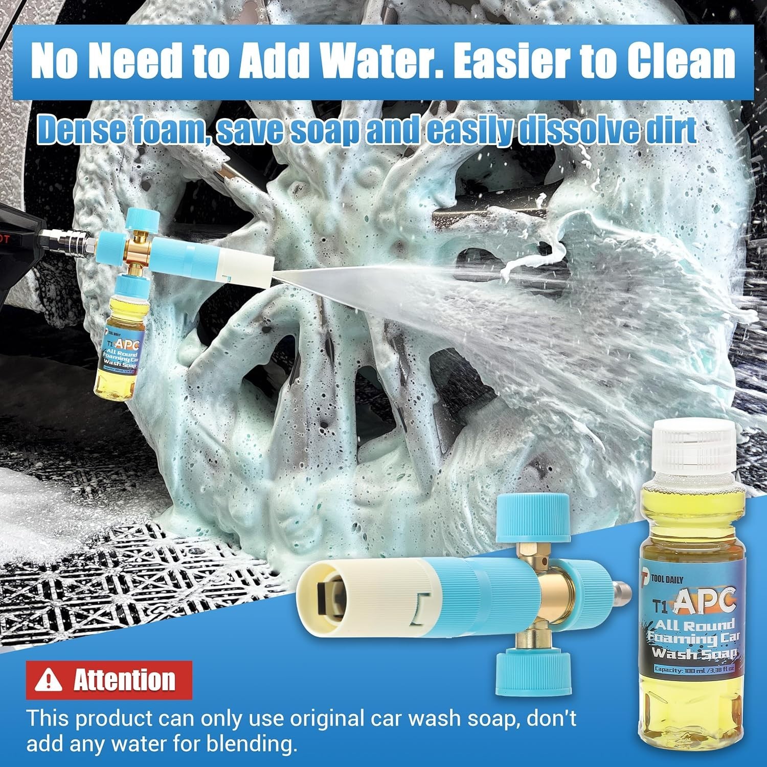 Tool Daily Original Soap Foam Cannon for Pressure Washer, 20Pack Foaming CarWash