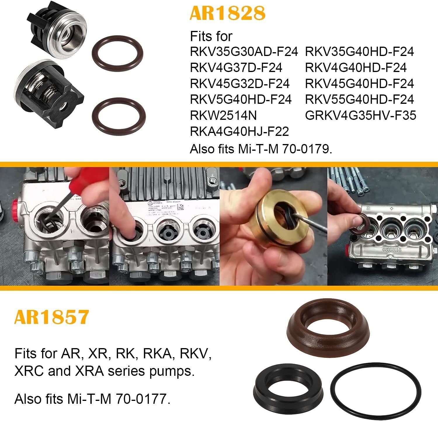 AR1828 Check Valve + AR1857 Packing Kit For Annovi Reverberi 18mm XR RK RKA RKV