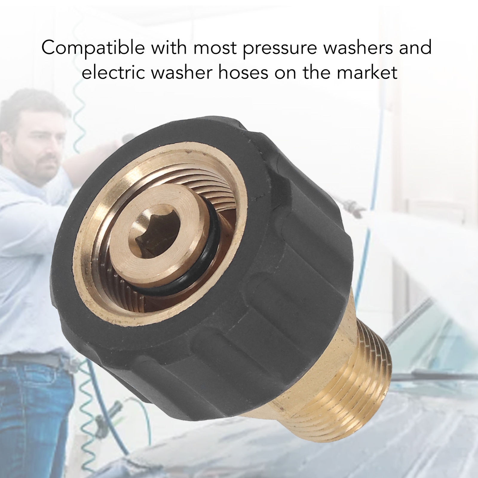 (Male G3/8 To Female M22 14mm)Pressure Washer Adapter Hose Connector 5000PSI