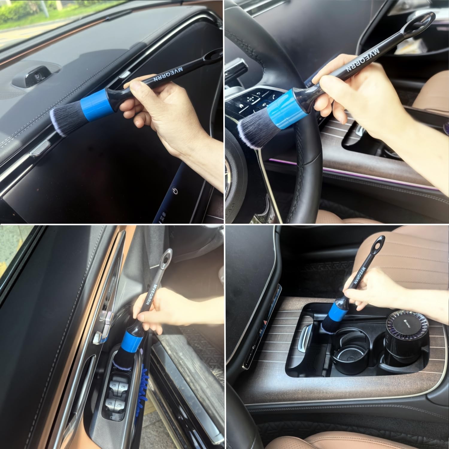MVEQRRN 3pcs Car Detailing Brush Set-1pcs Boars blue car detailing brush