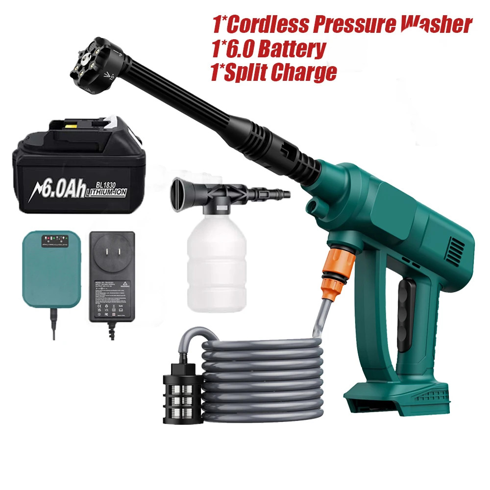 Cordless High Pressure Electric Washer for Makita 18V Battery 6 in 1 Spray Gun H