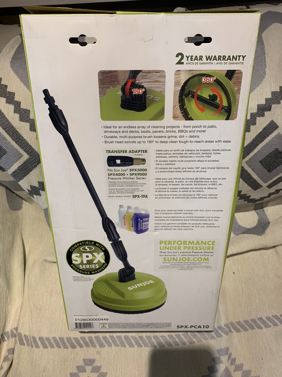 Sun Joe Deck & Patio Cleaning Attachment Compatible w/ Most SPX Pressure Washers