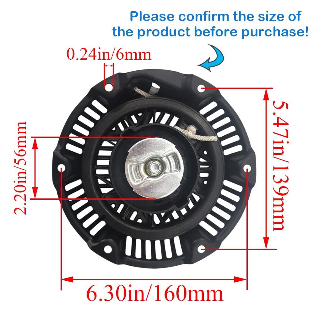 Recoil Starter Assembly with Pull Rope for 163cc 208cc Engines Generator Parts
