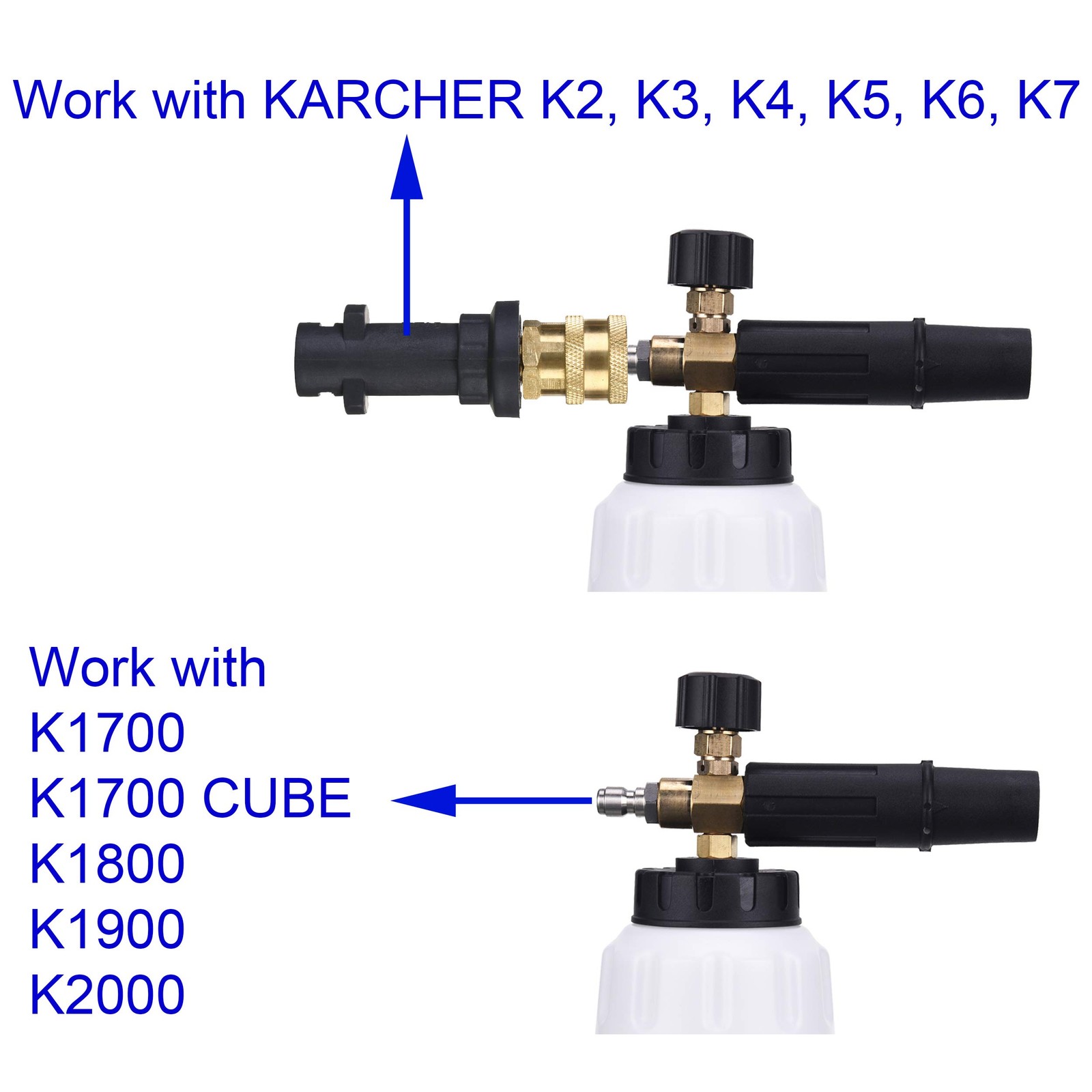 Foam Cannon, Compatible Karcher K2-K7, with 5 Nozzle Tips