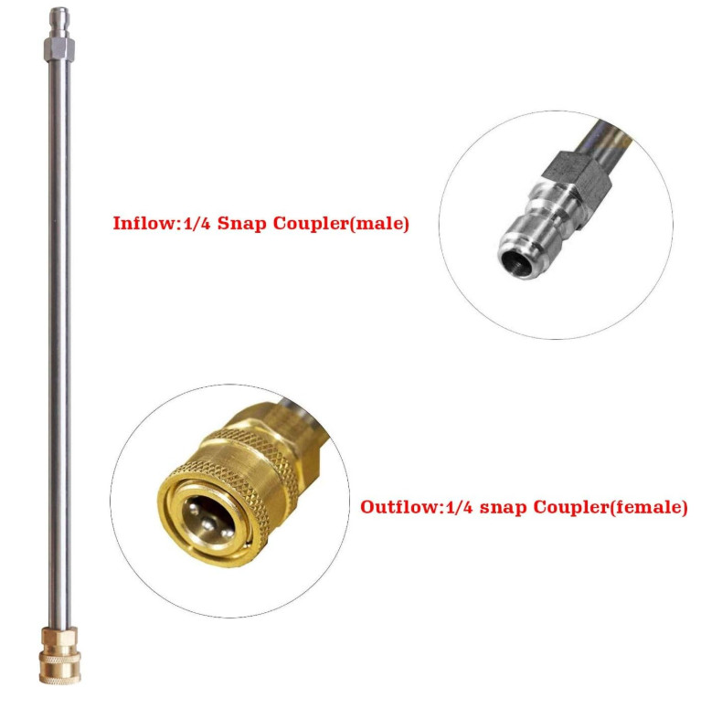 2 Pack 17 Pressure Washer Extension Wands Stainless Steel with 1/4 Quick Connect