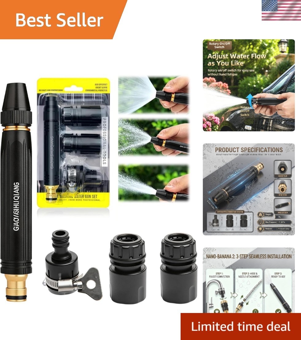 High Pressure Power Washer Nozzle with Connector Set,Direct spray gun,Power J…