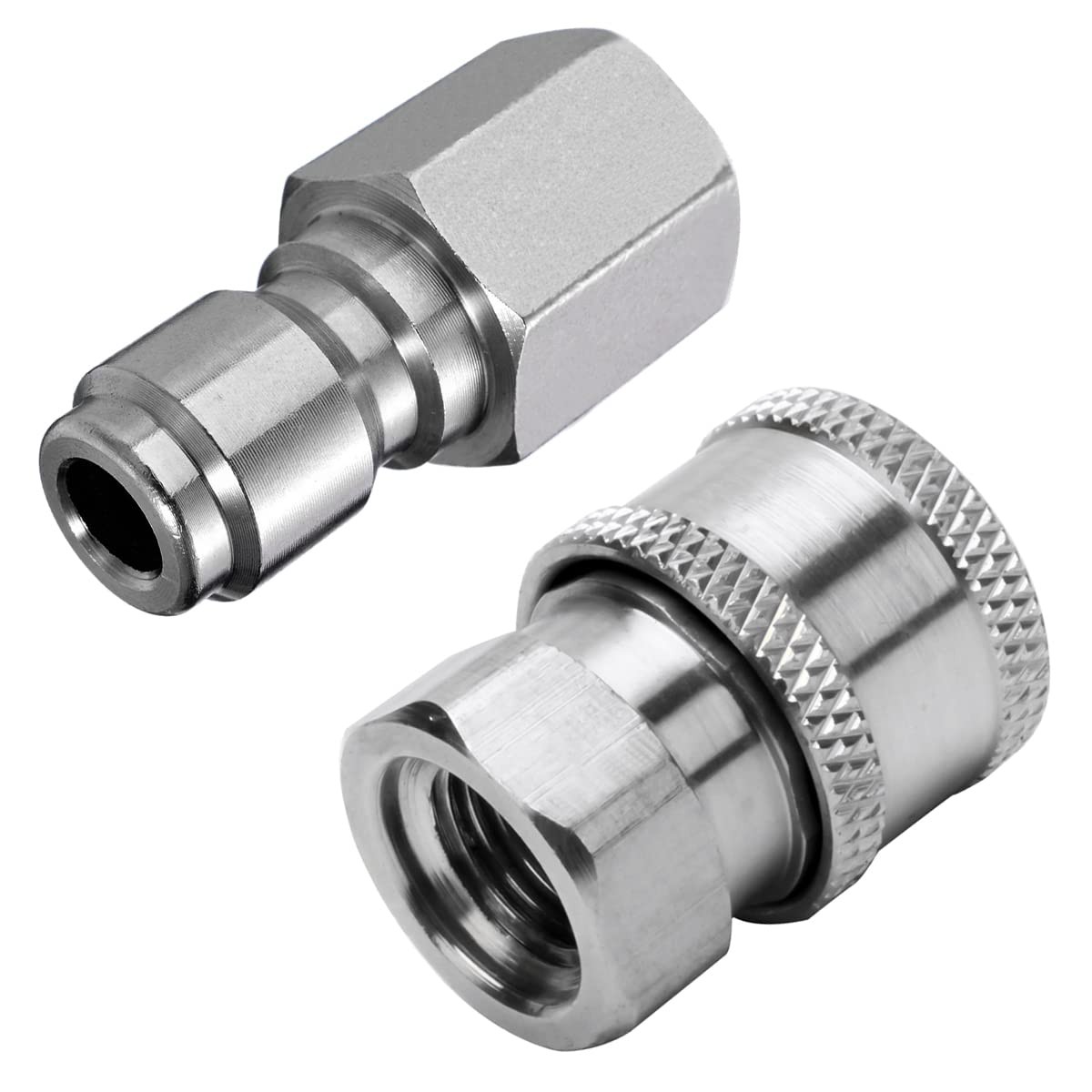 Pressure Washer Fitting Stainless Steel 1/4″ NPT Female Quick Connector Coupl…