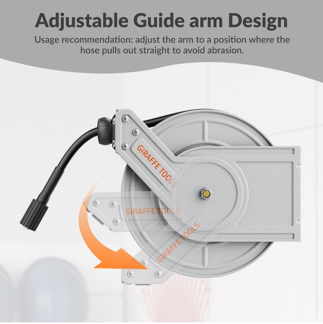 Retractable Pressure Washer Hose Reel, Power Washer Reel, 60ft, 3200psi