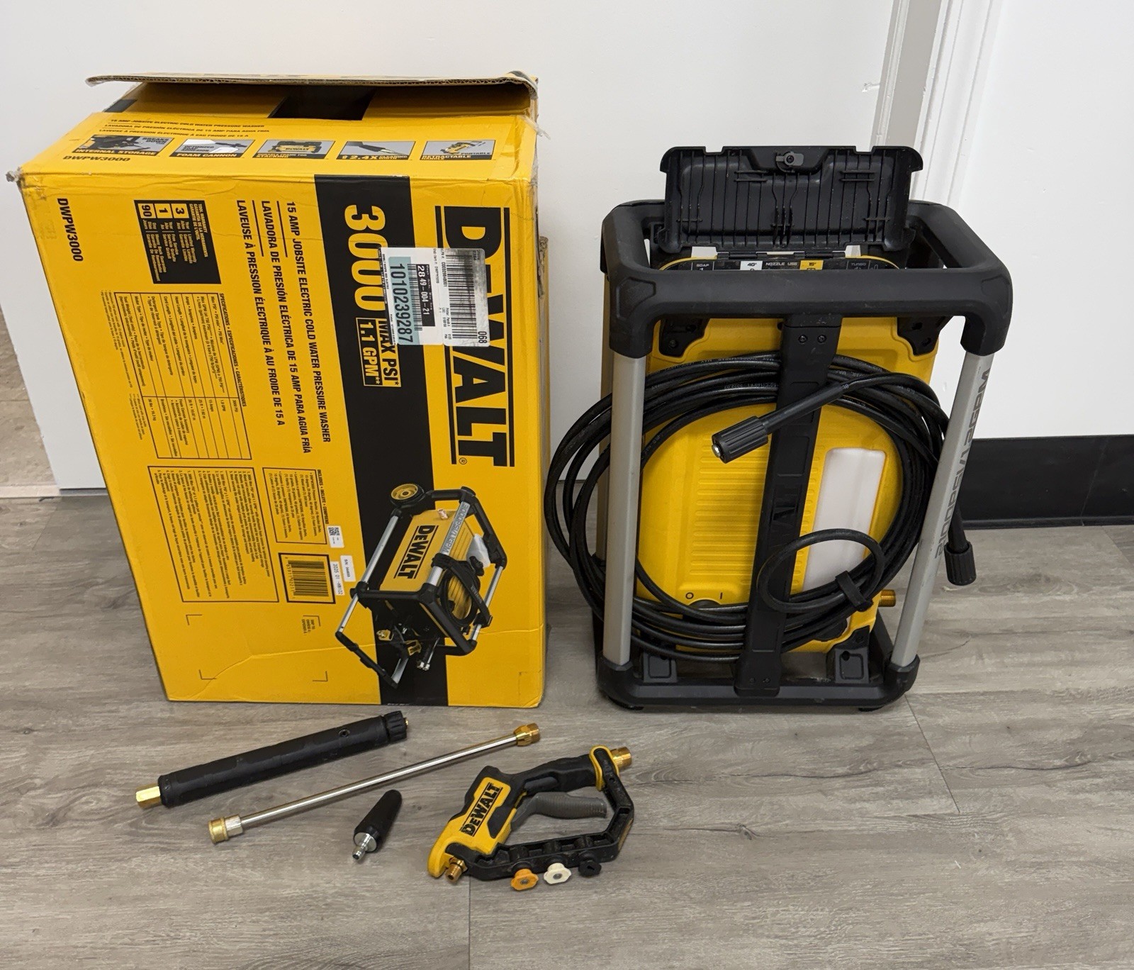 DEWALT DWPW3000 JOB SITE NON WORKING PRESSURE WASHER 15AMP MAX PSI 1.1 GPM