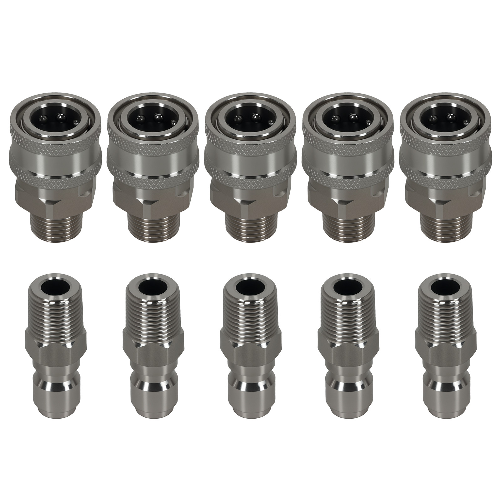 3/8″ NPT Pressure Washer Adapter Fitting Quick Connect Stainless Steel 10 Pcs