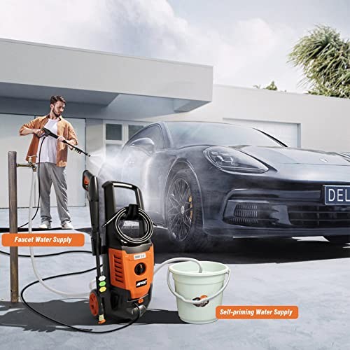 AIVOLT ELECTRIC PRESSURE WASHER WITH 12″ PRESSURE WASHER SURFACE CLEANE -ORANGE