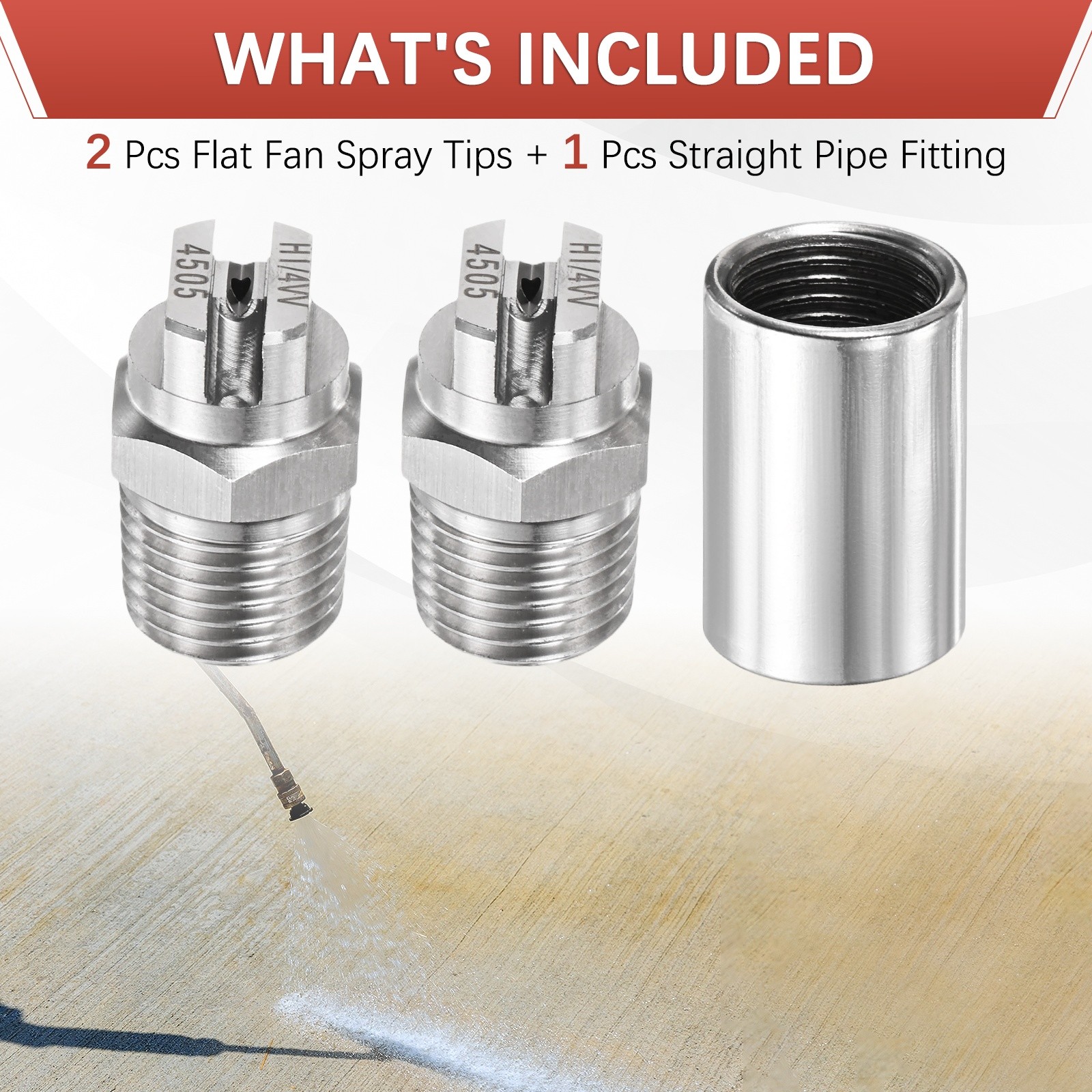 1/4″BSP 45° Flat Fan Spray Tip [1SET] – High Pressure Washer Nozzles [1.4MM]