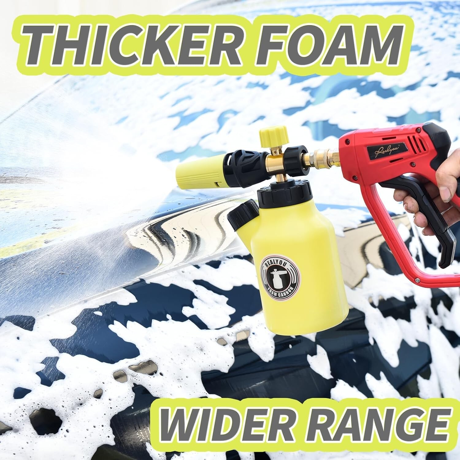 Foam Cannon up to 4500 PSI, Pressure Washer Foam Cannon w/ 1/4” Quick Connector