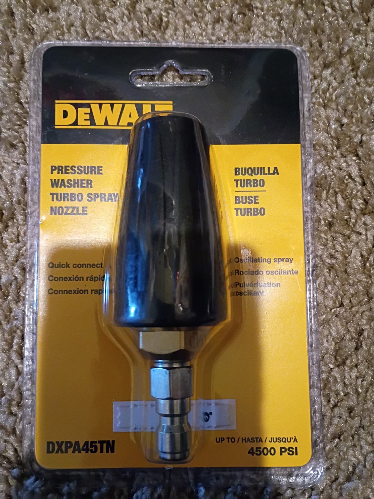 Dewalt DXPA45TN 4500 PSI Pressure Washer Turbo Spray Nozzle NEW