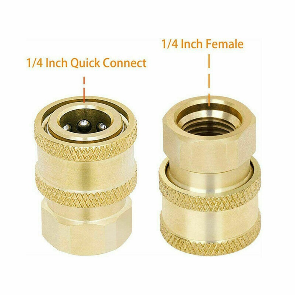 Pressure Washer Coupler 2pcs 1/4” NPT 2pcs Brass Material Up To 4000 PSI New