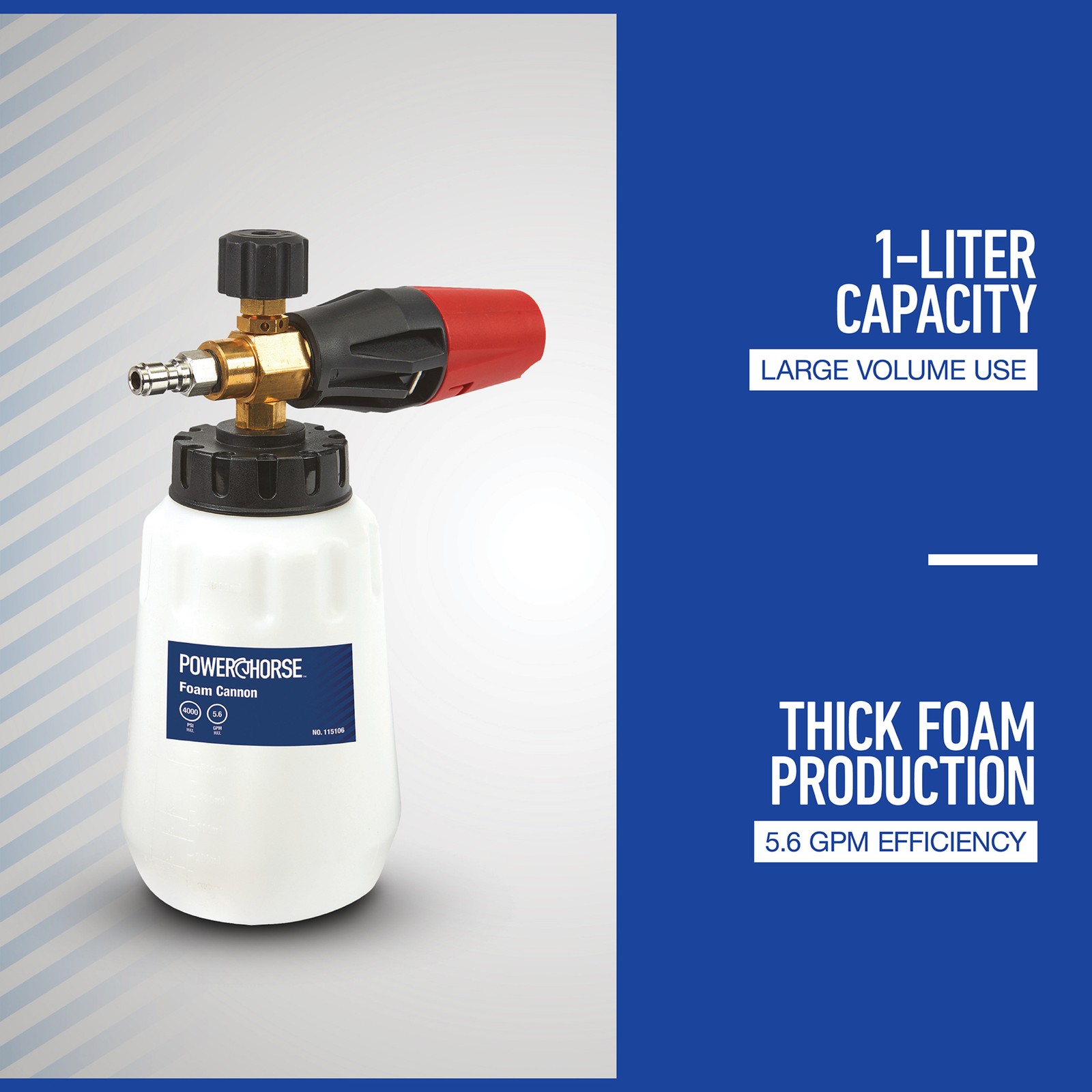 Powerhorse Foam Cannon, 4000 PSI, 5.6 GPM, 1-Liter Capacity