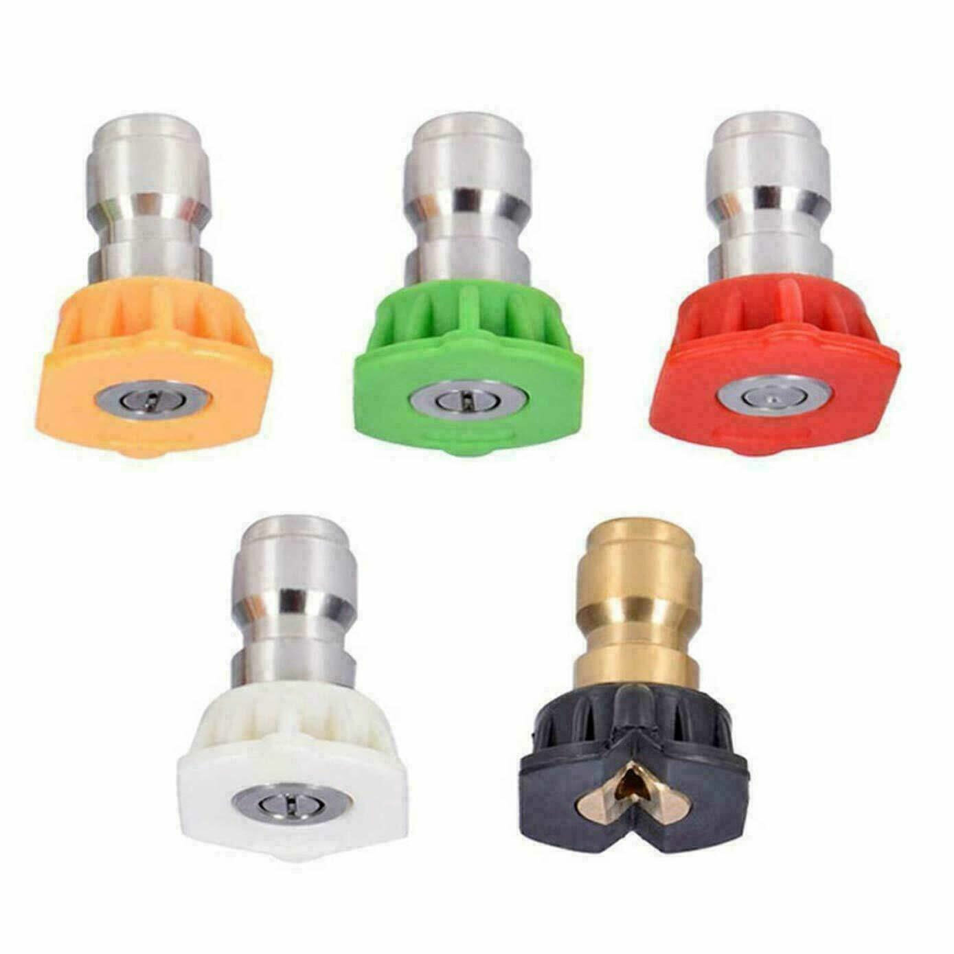 5pcs Pressure Washer Spray Tips Nozzles High Power Kit Quick Connect 1/4″ Set