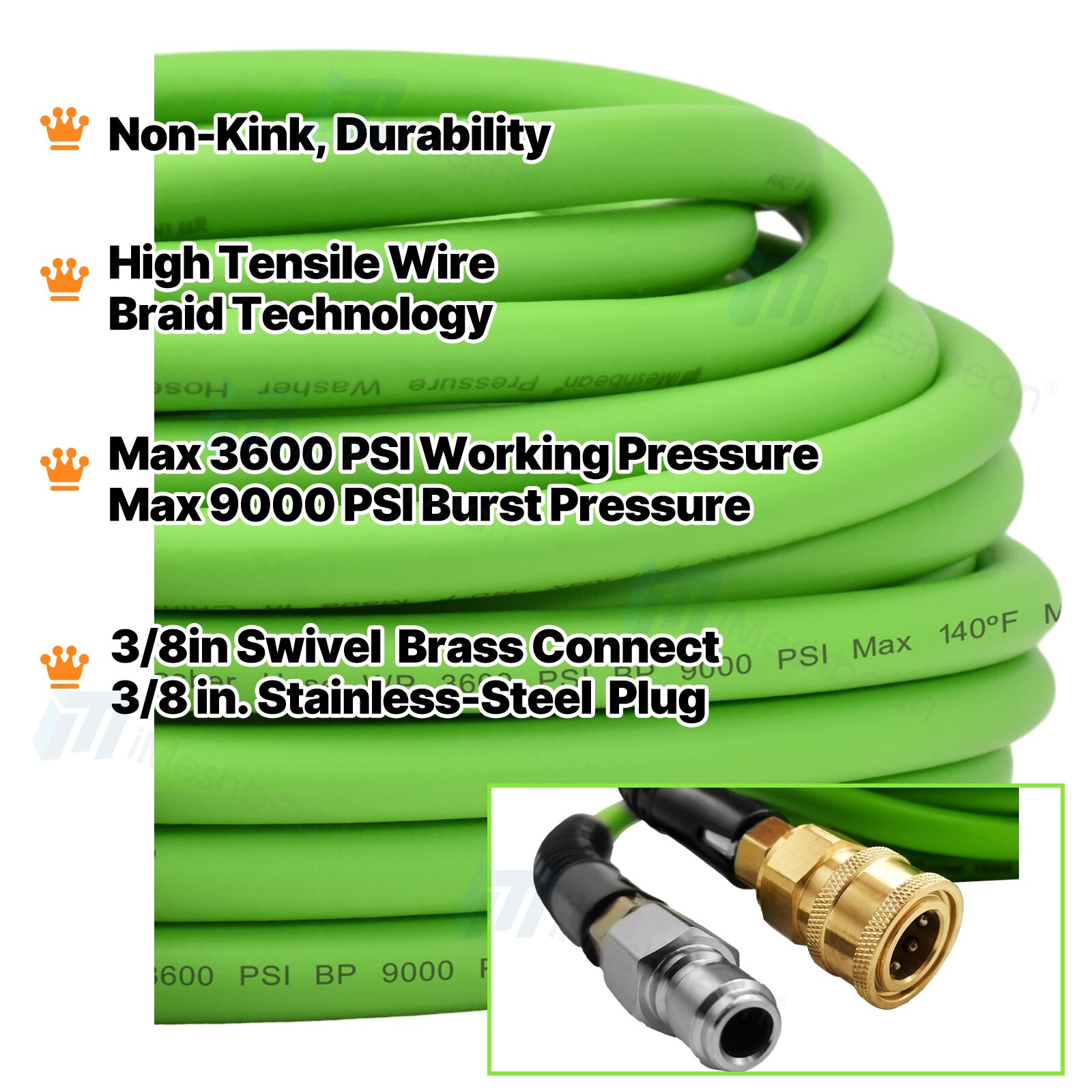15.8″ Hot Cold Pressure Washer Surface Cleaner Attachment 3600 PSI Rating+2 Wand