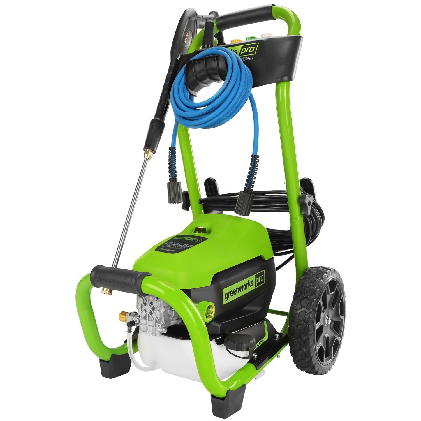 Greenworks Pro 2300 PSI Electric Pressure Washer 25Ft Hose 35Ft Cord 5 Nozzles