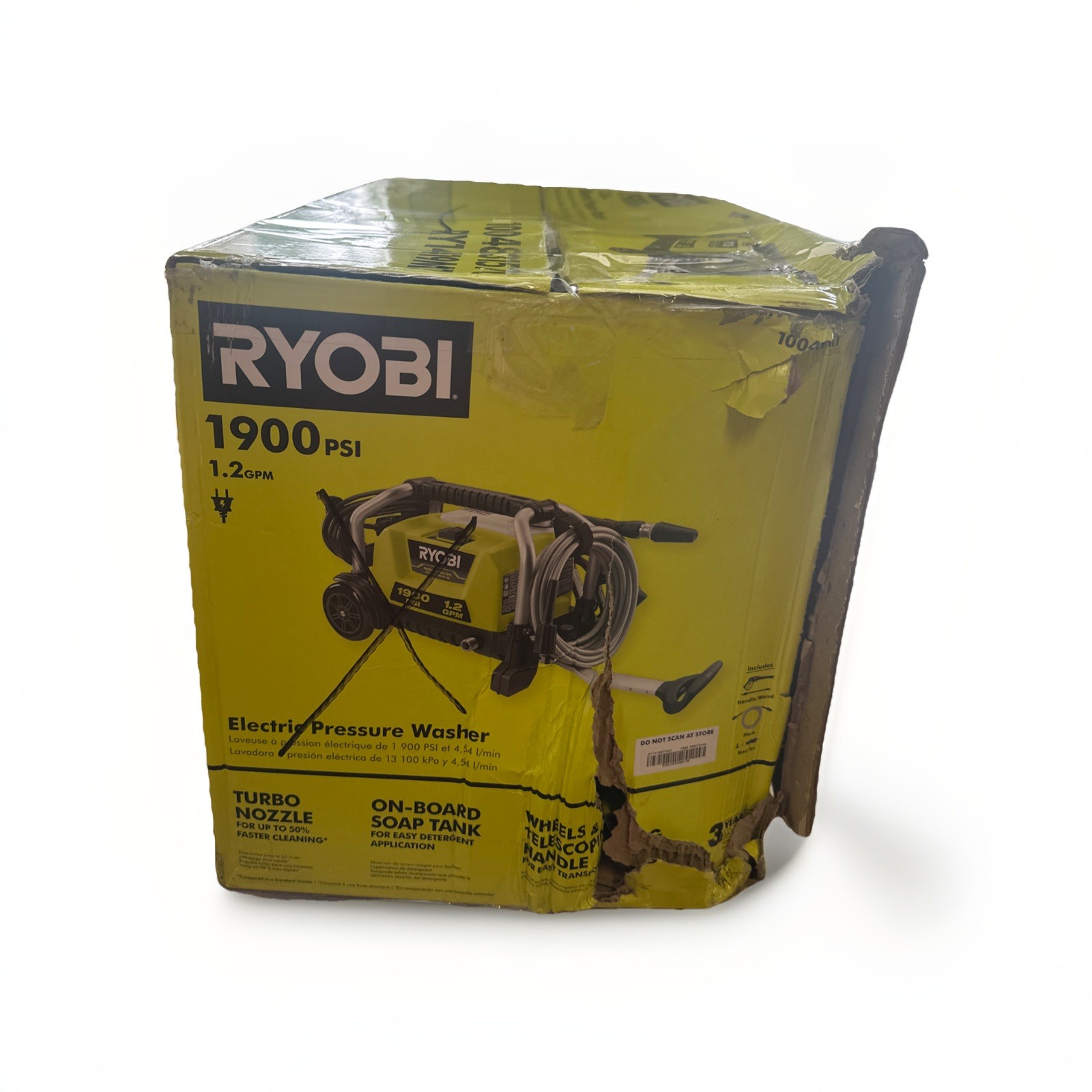 RYOBI 1900 PSI 1.2 GPM ELECTRIC PRESSURE WASHER RY1419MT -OPEN BOX-
