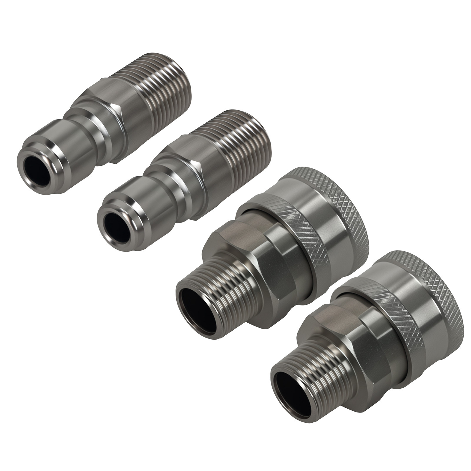 3/8″ NPT Pressure Washer Adapter Quick Connect Socket Plug Stainless 4 Pack