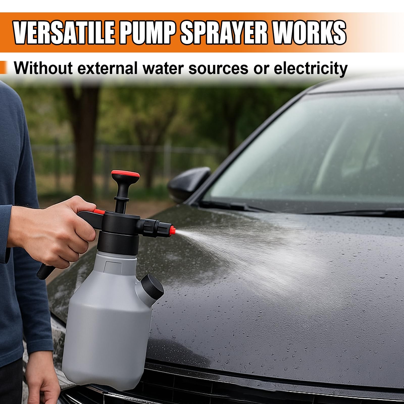2L Car Wash Pump Foam Sprayer, 0.5 Gallon Pressure Atomizer Water Soap Spray …