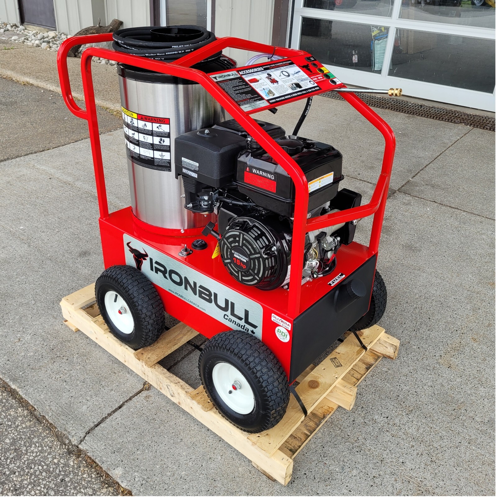 IRONBULL GOLD 4000 PSI Hot Pressure Washer, 15 HP Gas Units (PDI + Battery)