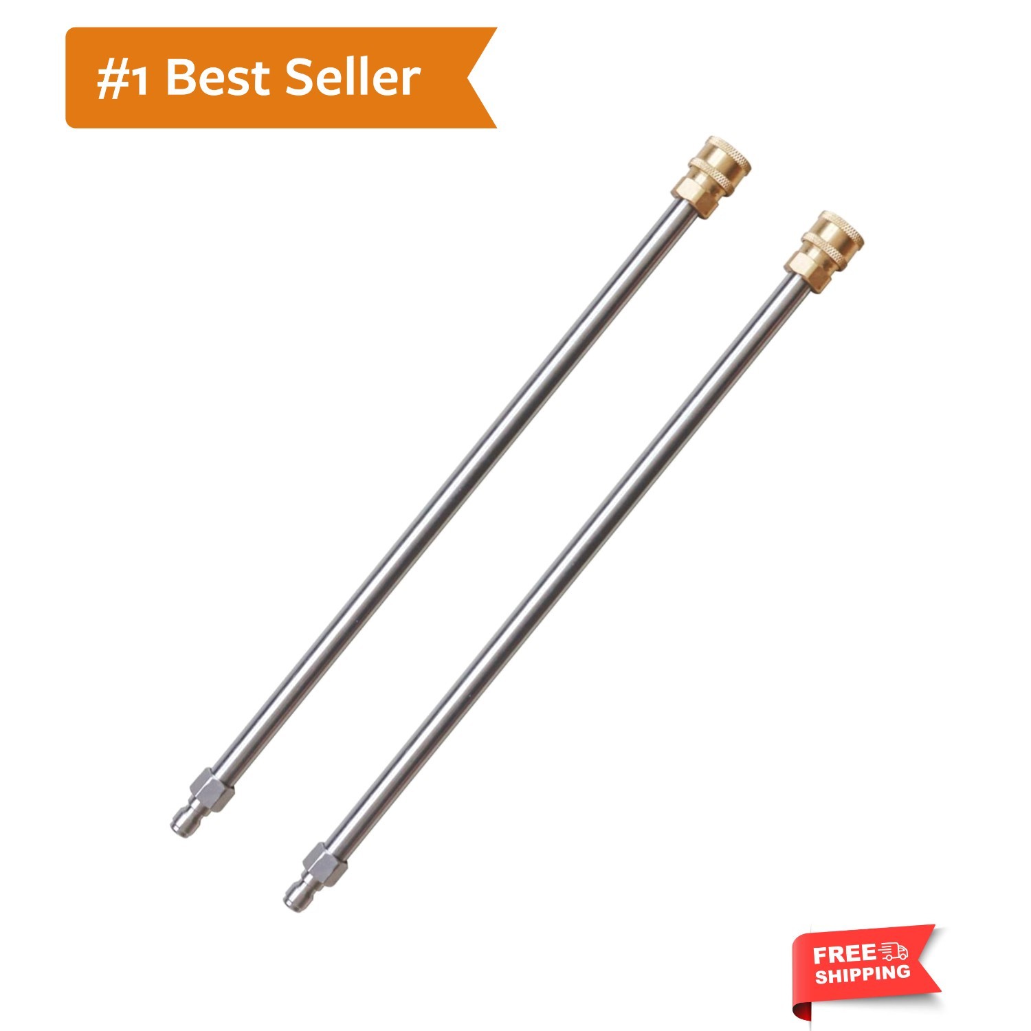 Heavy-Duty 17″ Extension Wand Set for Pressure Washers – 2 Pack, Quick Connect