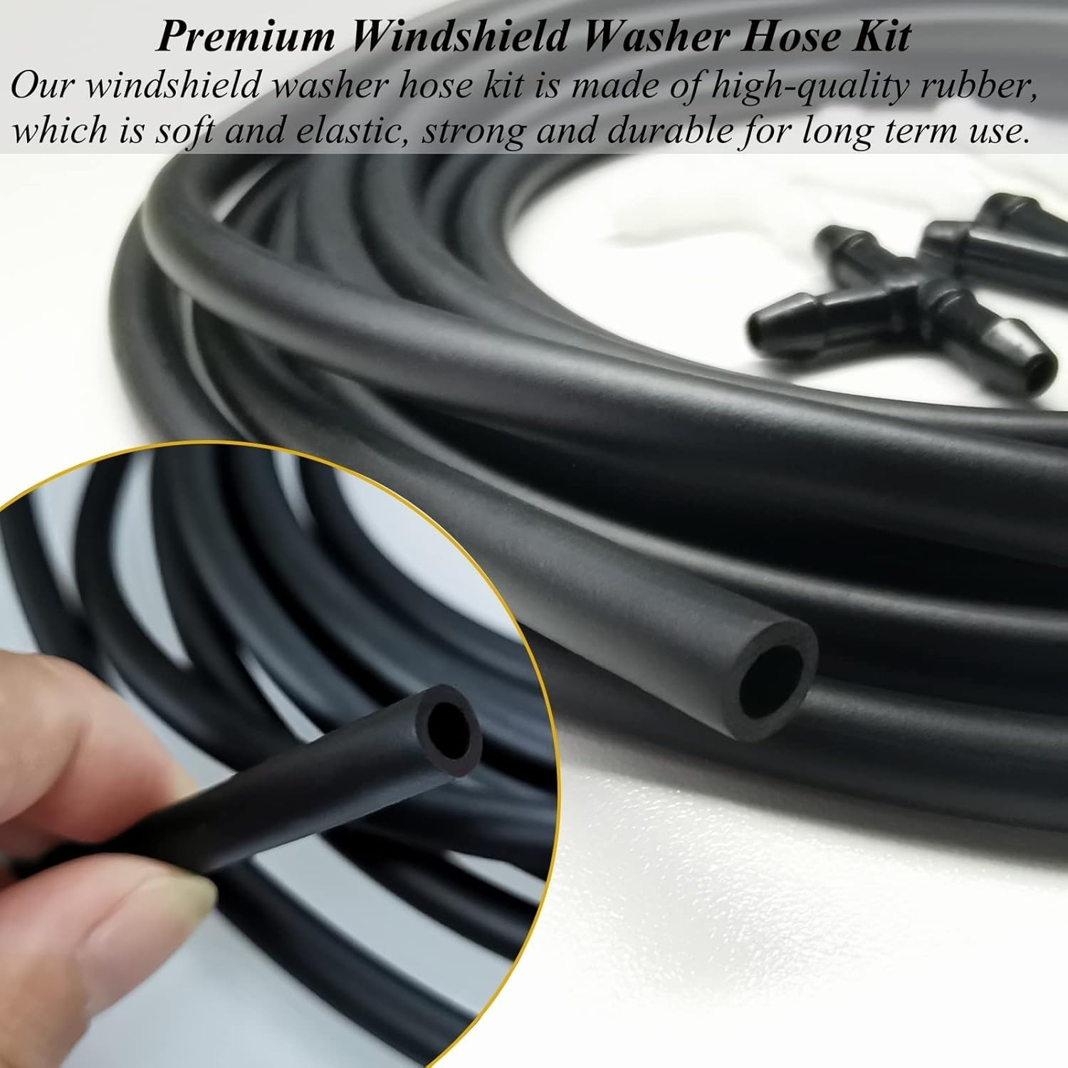 Windshield Washer Hose Repair Kit,2Pcs 4M Washer Fluid with 24Pcs Hose Connector