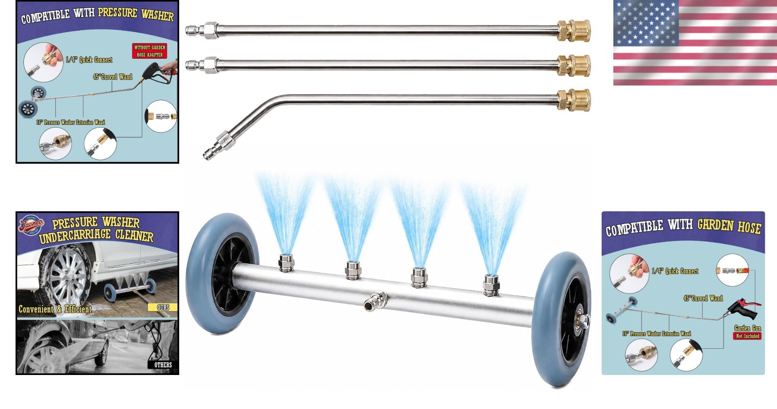 Versatile Undercarriage Washer Attachment – 16 Inches & 4000 PSI Cleaning Force