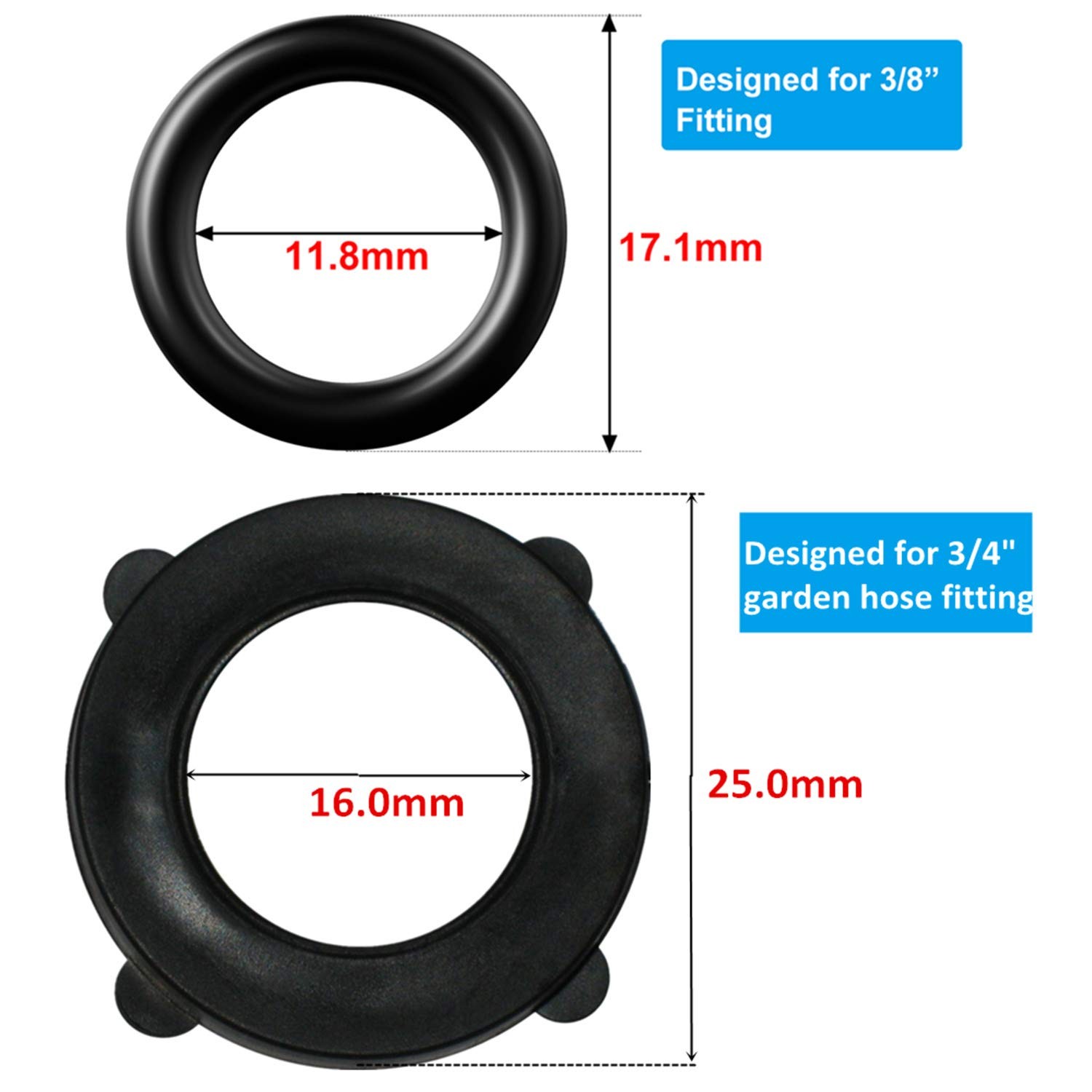 Garden Hose Washers 30 Pack Rubber Seal O Rings Replacement 3/4 Inch Water Fauce