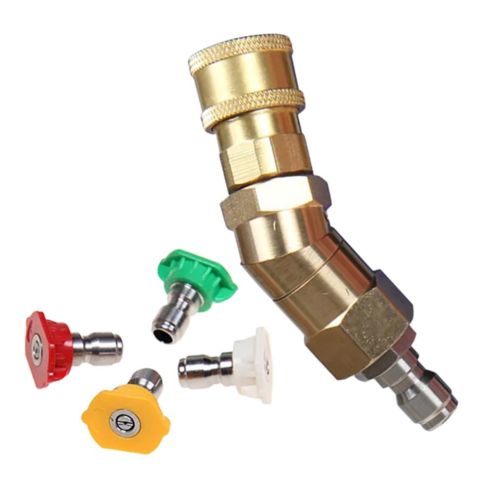 Adjustable High Pressure Nozzle Connector Kit with 360 Degree Rotation Feature