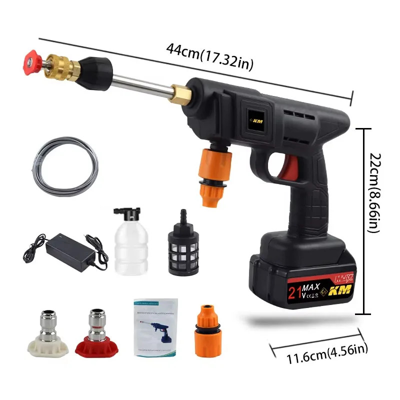 JH Portable High Pressure Electric Car Washer Gun Rechargeable Battery Powered C