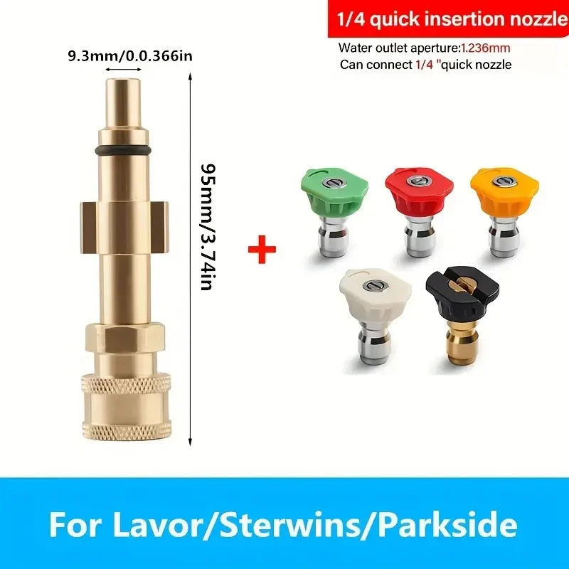 1/4″ Quick Connect High Pressure Washer Adapter – Compatible with Lavor/Sterwins
