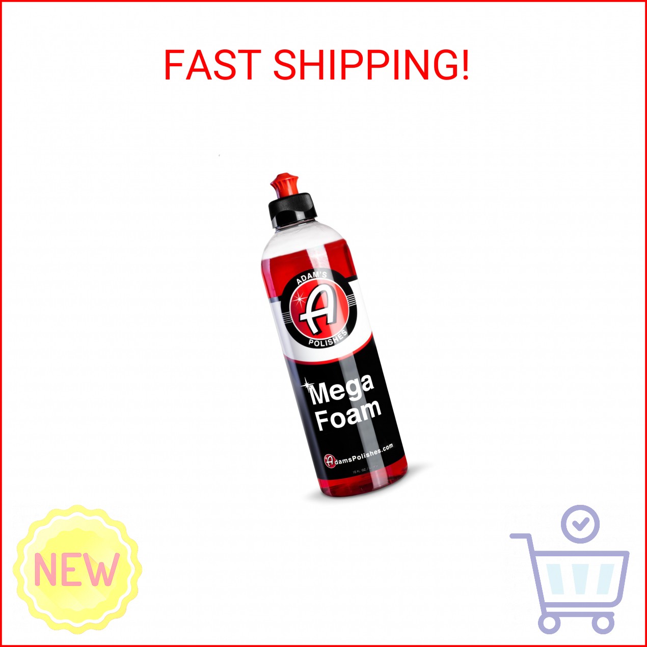 Adam’s Mega Foam (16oz) – pH Neutral Car Soap For Car Washing, Concentated For W