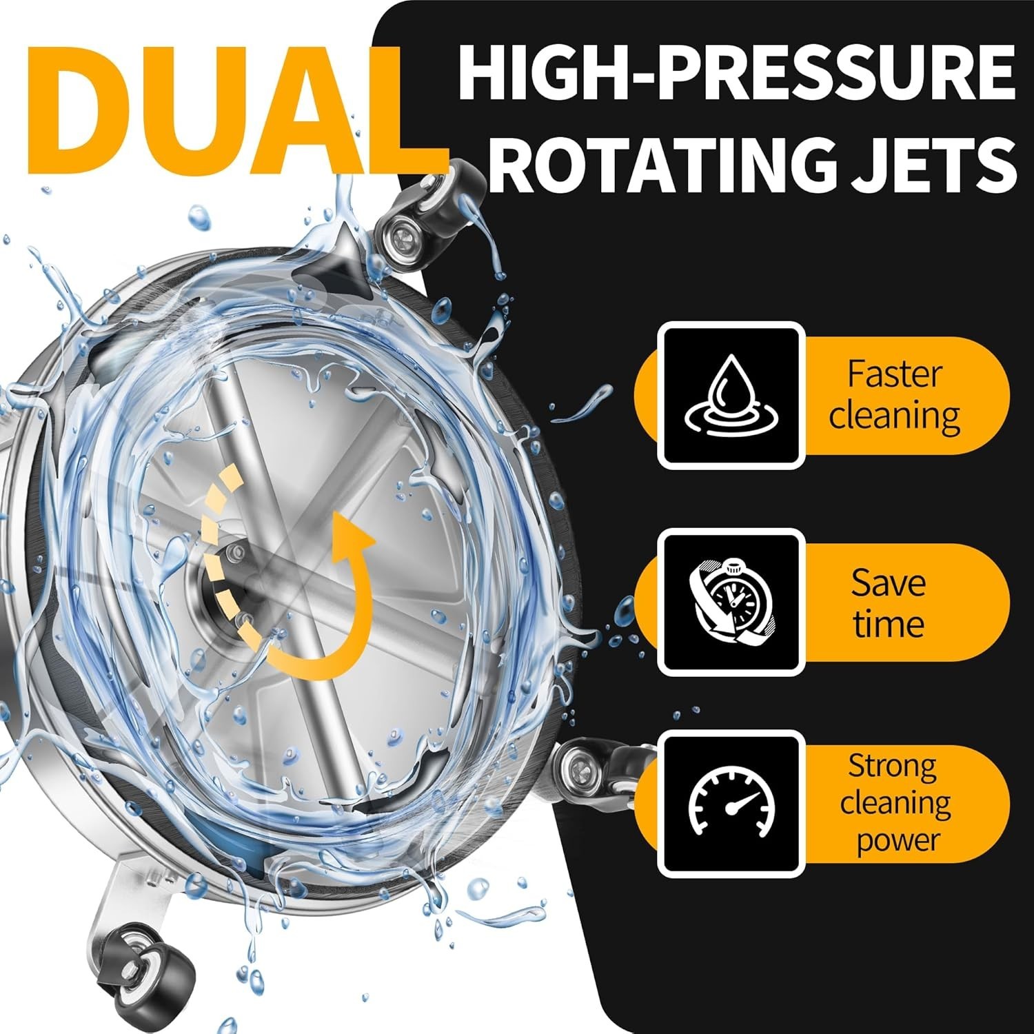 High-Performance Surface Cleaner with 4 Wheels for Effortless Cleaning Solutions