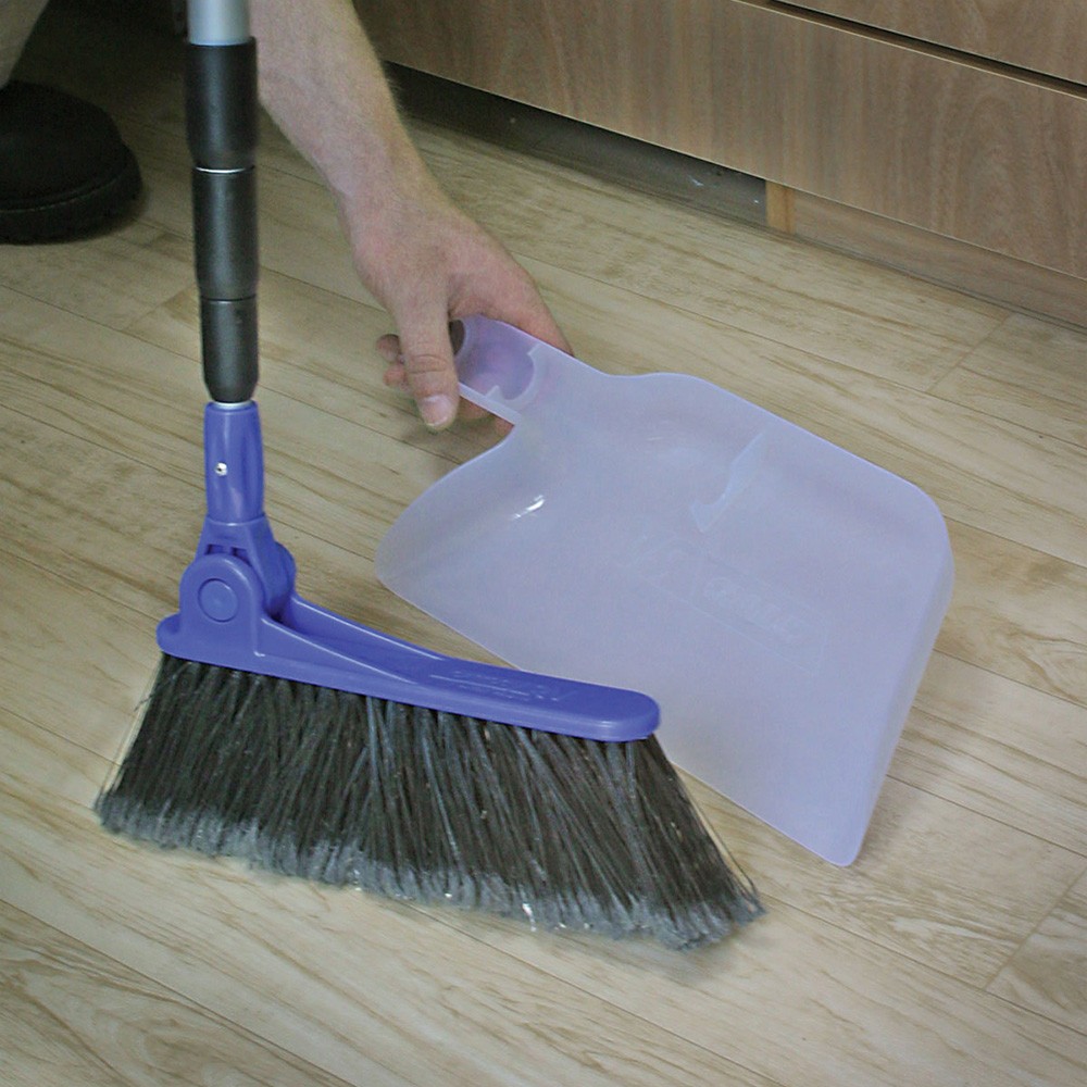 Camco Adjustable Broom w Dust Pan