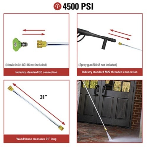 Spray Lance Power Washing Wand Lance Extension 4500-PSI x 31.5 in. W