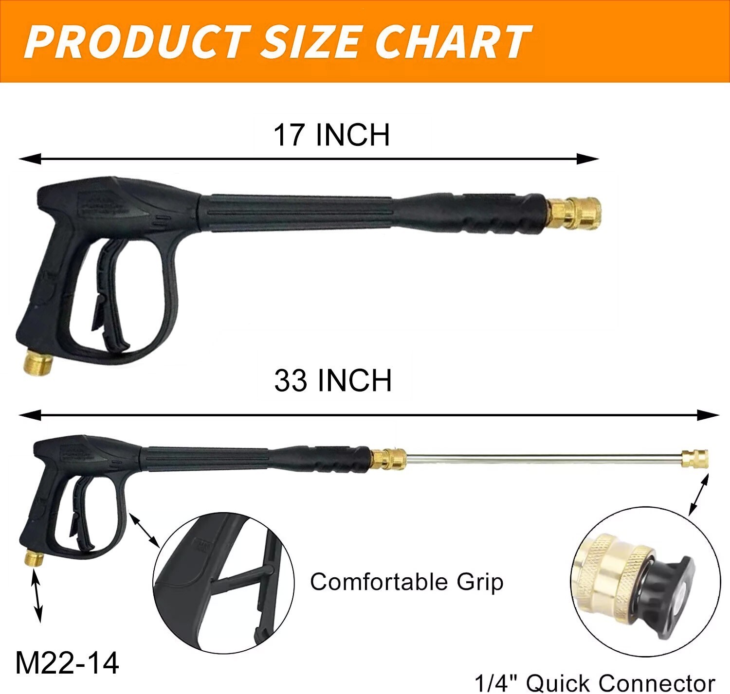 4000PSI High Pressure Spray Gun Power Washer Wand Lance Nozzle Hose Pack