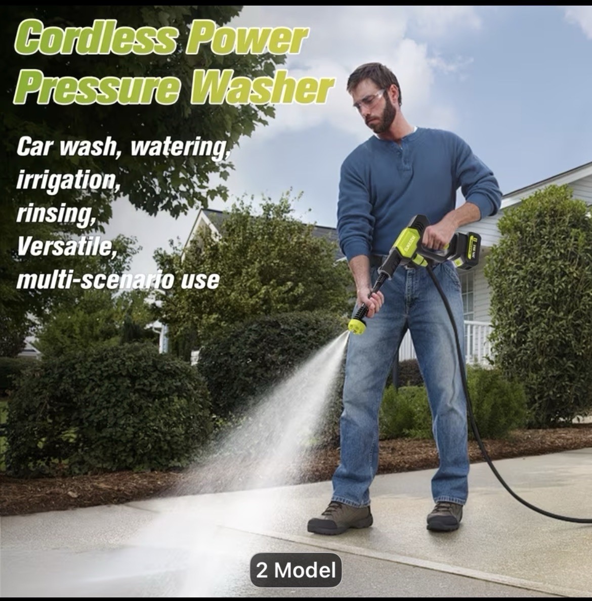Cordless High Pressure Car Washer Portable Car Wash Cleaner Machine Water Gun