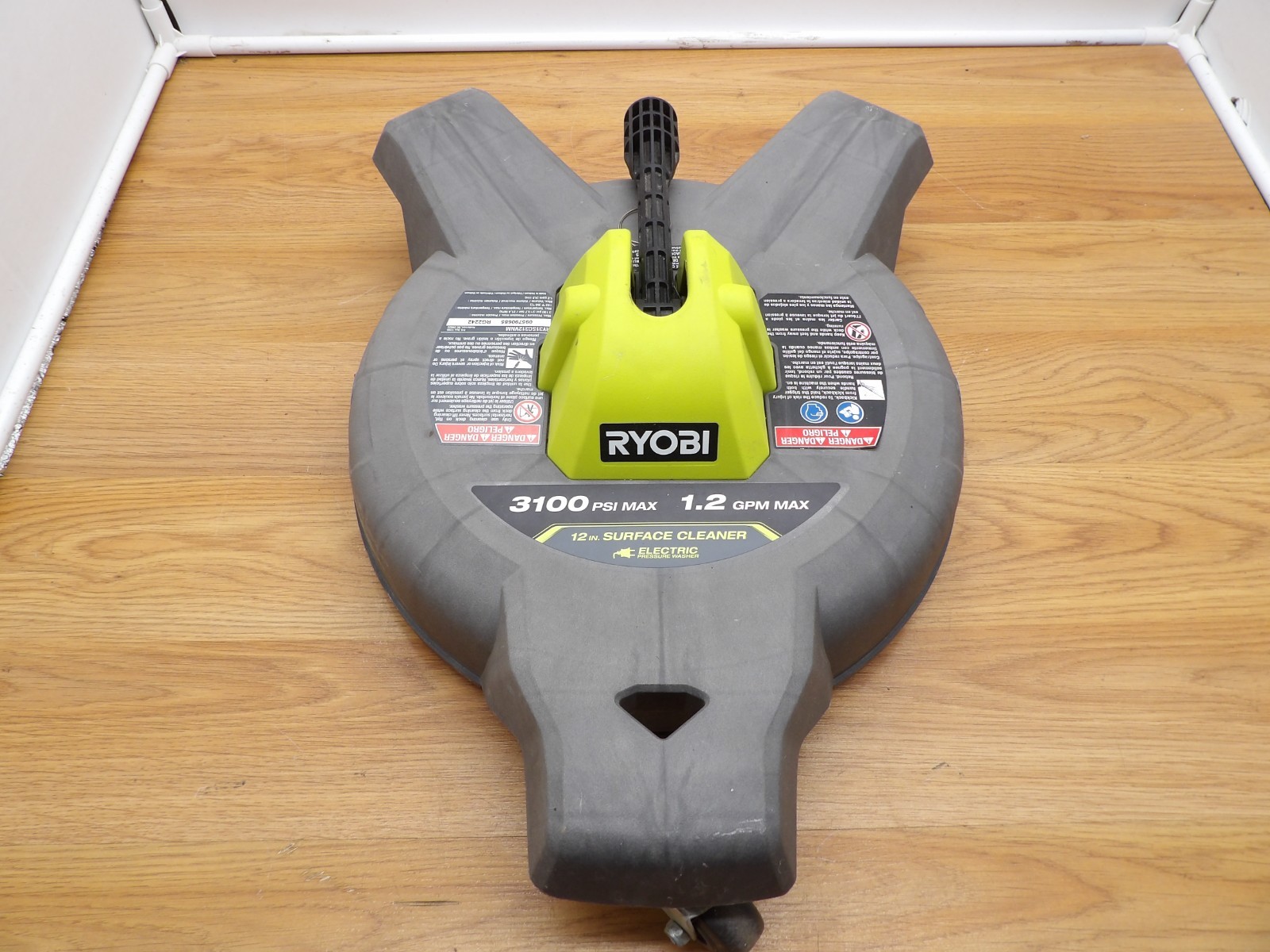 RYOBI 12 in. 3100 PSI Electric Pressure Washer Surface Cleaner w/ Caster Wheels