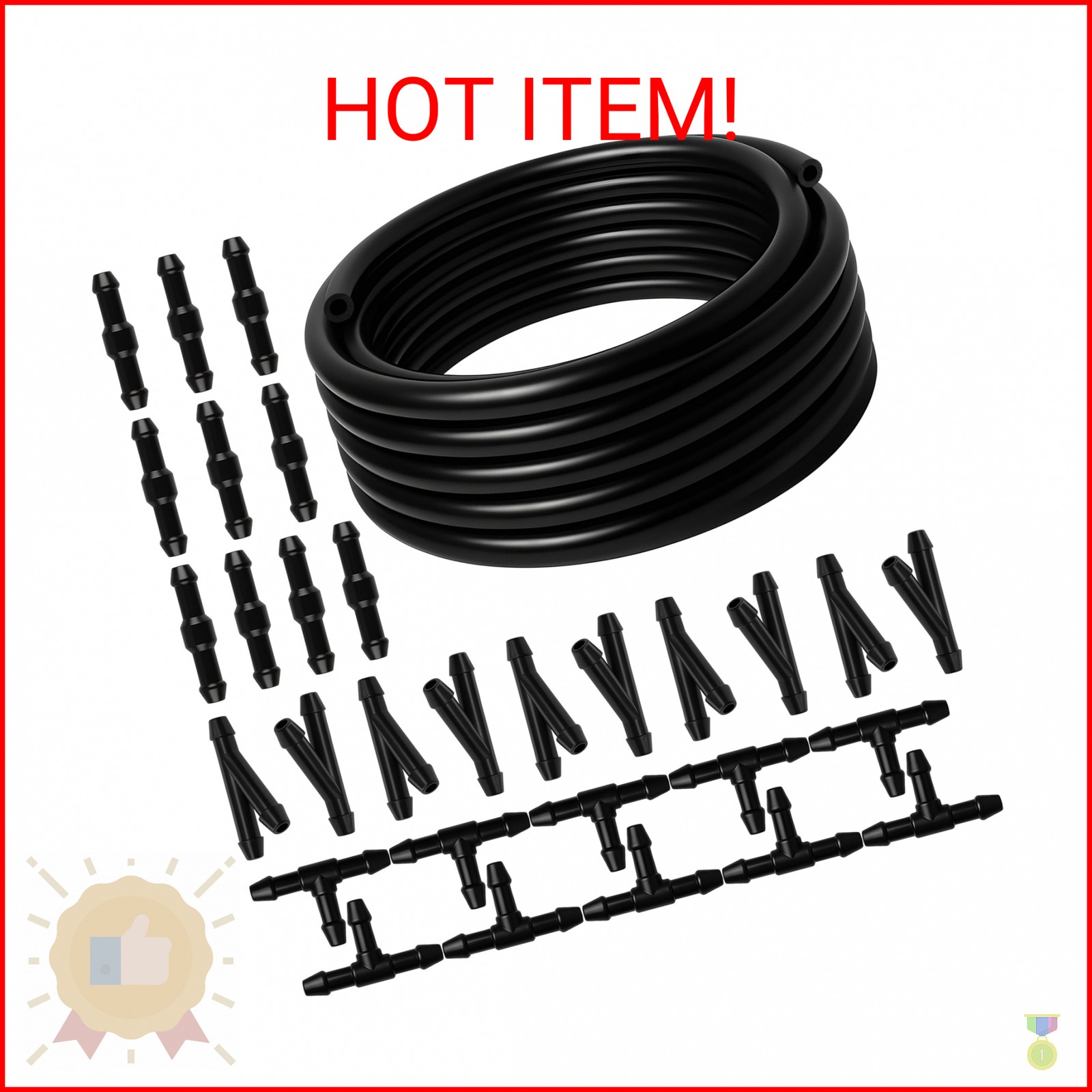 Windshield Washer Hose Kit, 4M Flexible Durable Rubber Washer Fluid Tubing & 30