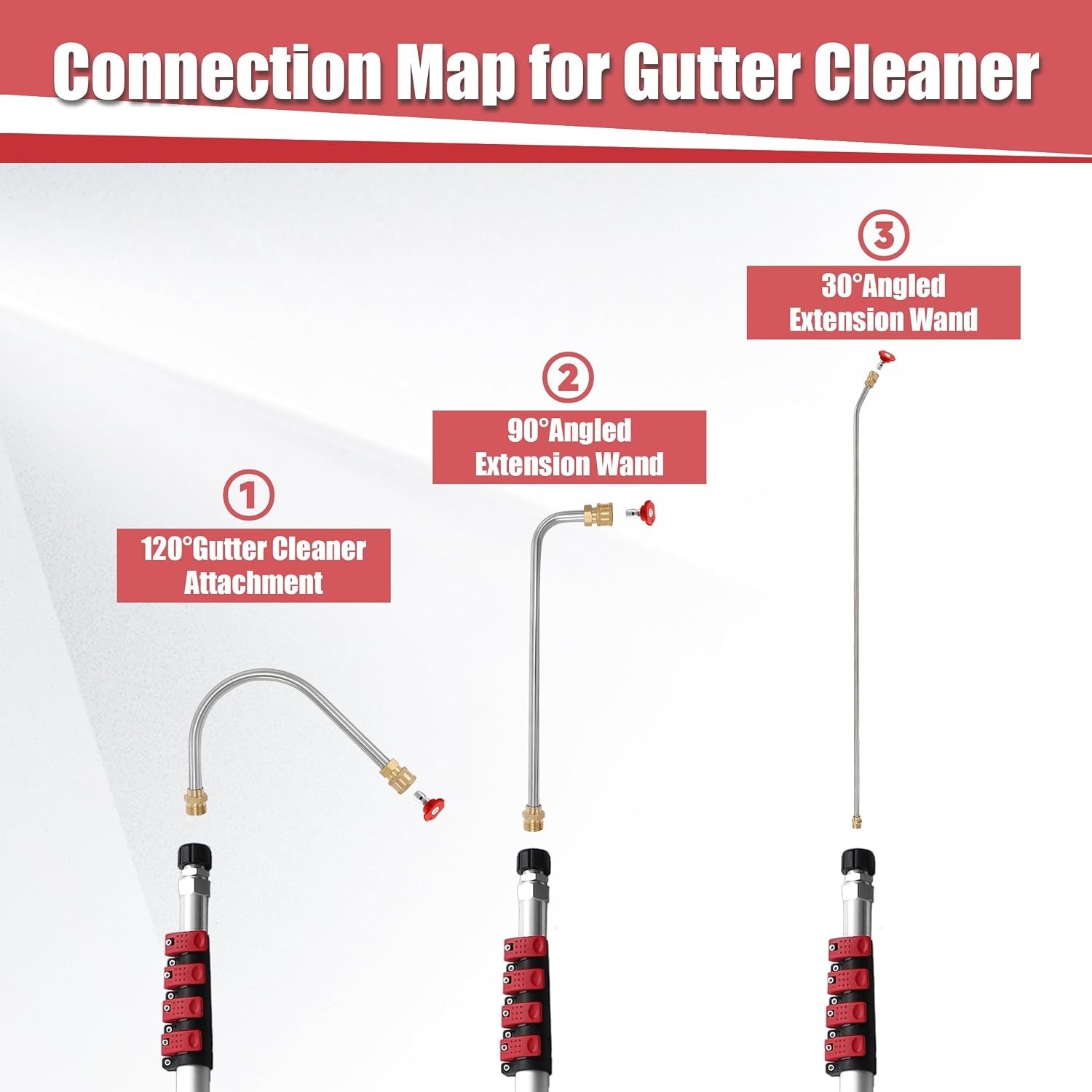 24FT High Cleaning Wand Compatible with Gas and Electric Pressure Washers