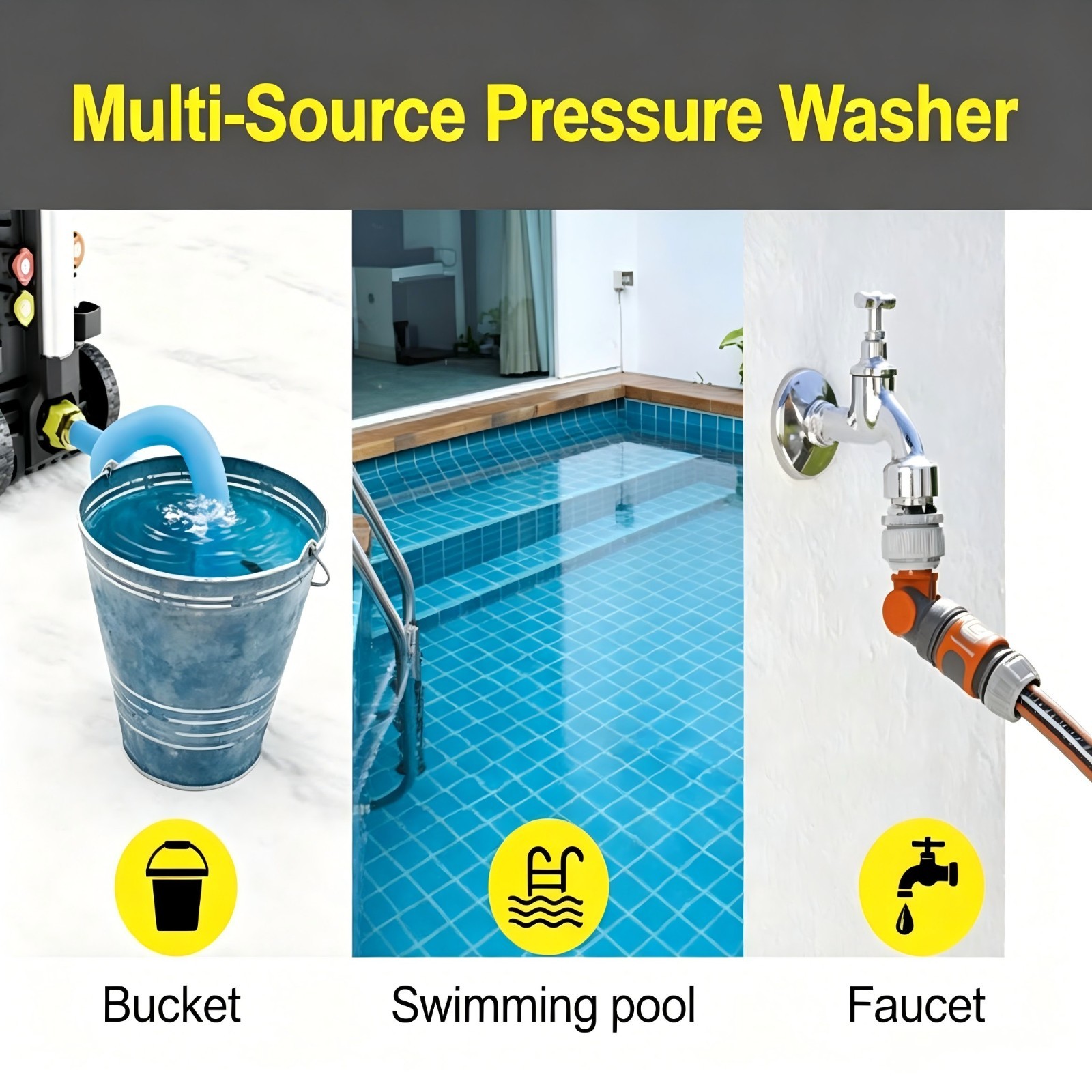 Pressure Washer 4200PSI 3.1GPM, Steel Lance, 500ML Foam Cannon, for Driveway