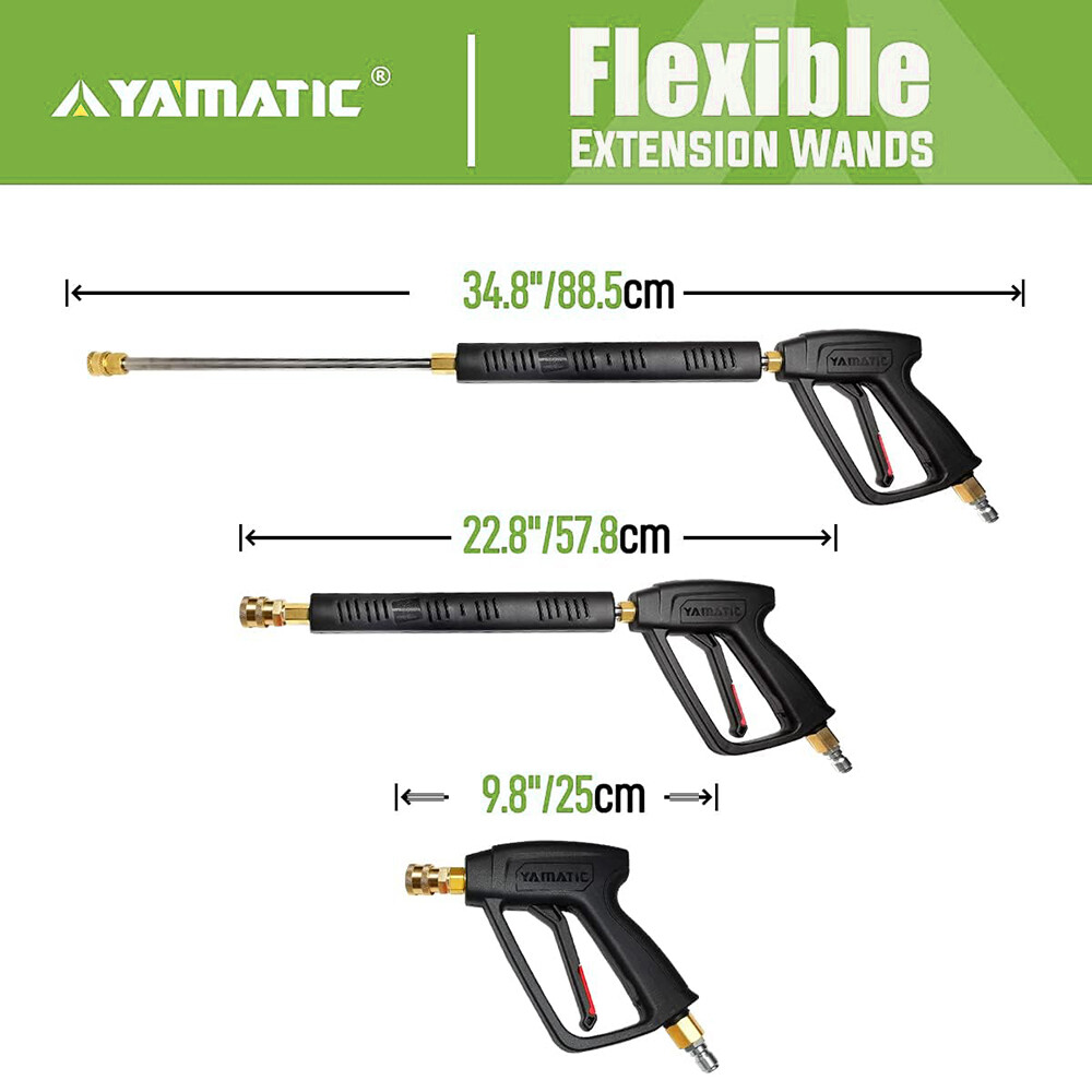 YAMATIC 3/8″ 4000 psi Pressure Washer Gun Power Washer Hose Power Extension Wand