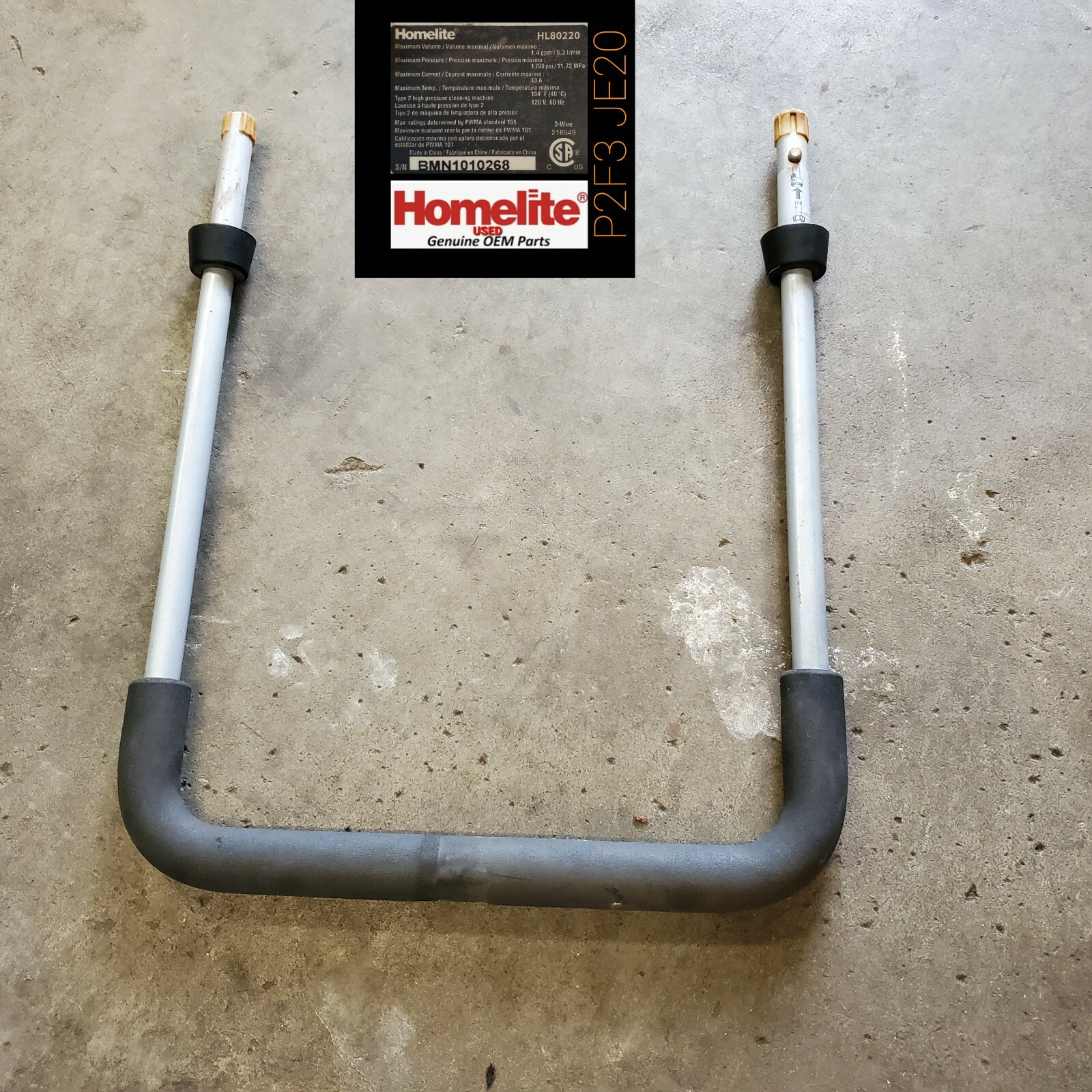 HOMELITE HL 80220 PRESSURE WASHER CART HANDLE *