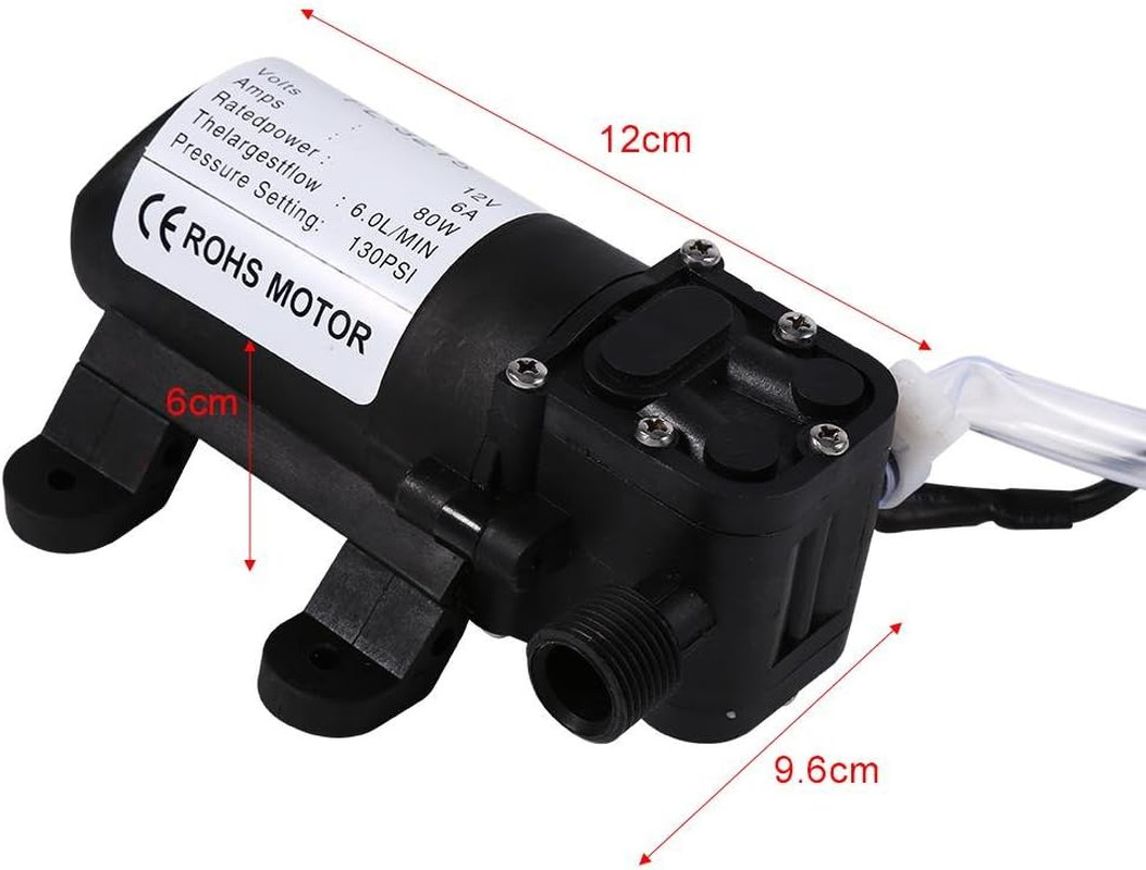 Electric Pressure Washer Pump, 80W 130 PSI 12V Portable High Pressure Car Washer