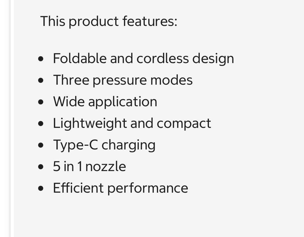 Fanttik K100 Flip Portable Multifunctional Battery Pressure Washer 174 psi Black