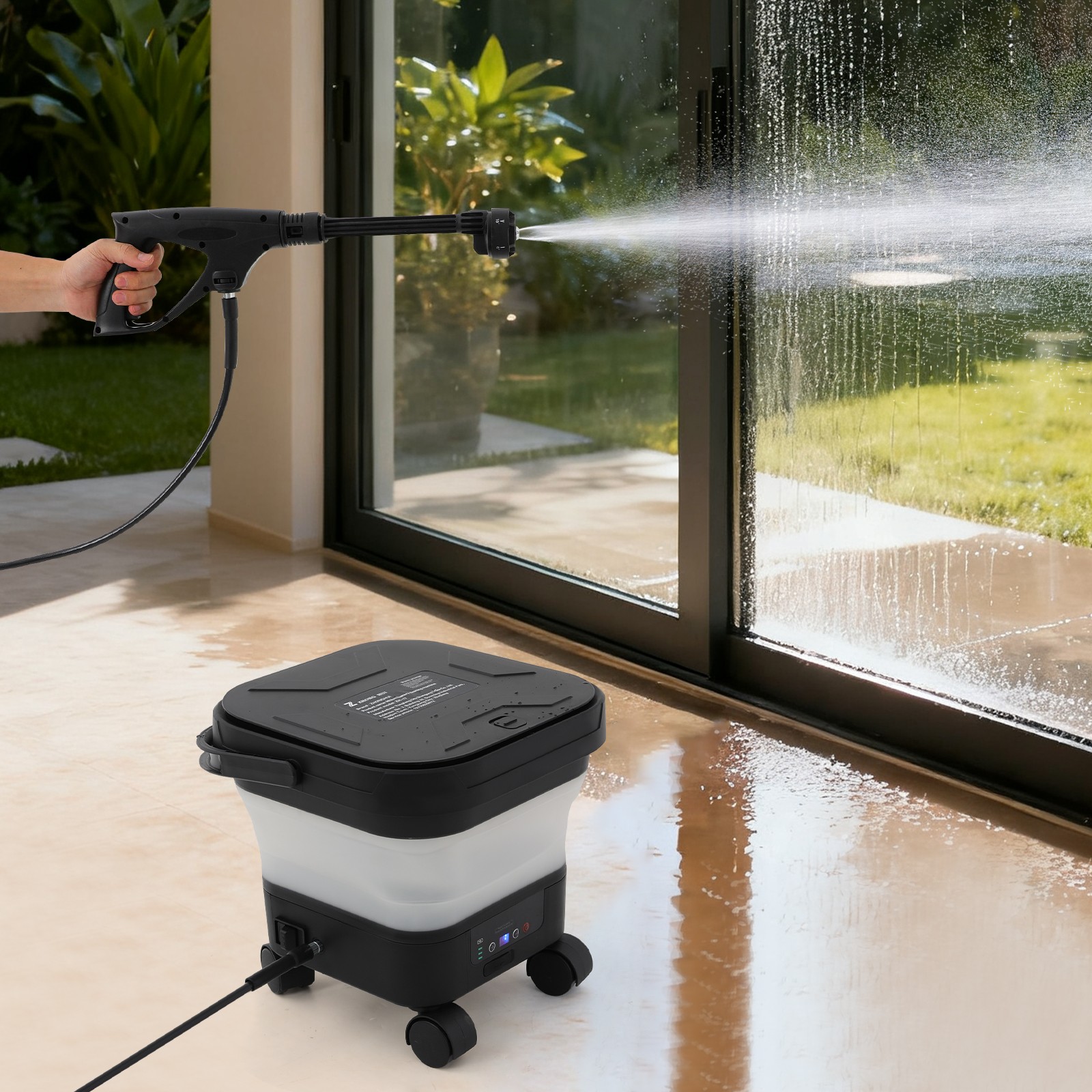 Portable Foldable Sprayer Washer Multifunction Car Wash Machine w/ Water Tank